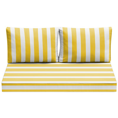 Ensemble de coussins de causeuse d'extérieur 3 pièces - Coussins de siège de patio profond et imperméable de 48 po x 24 po d'épaisseur pour fauteuil à bascule en osier pour 2 personnes, banc - tous temps pour porche, jardin