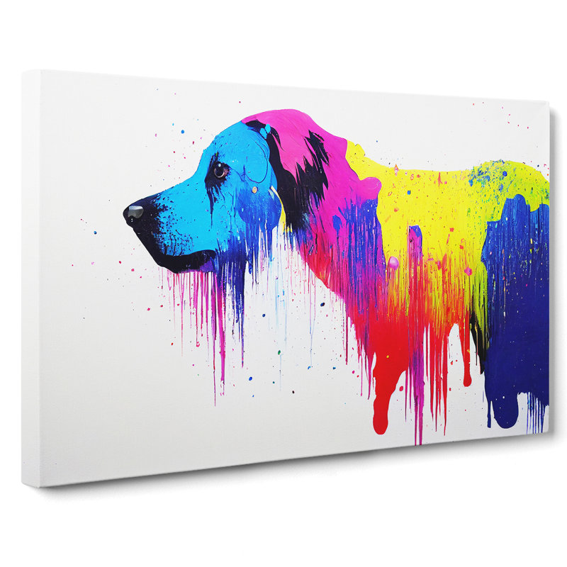 Dog Paint Splash Vol.3 Abstract - Wrapped Canvas, 35cm H x 50cm W x 3cm D