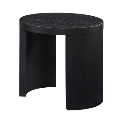 23.9" W Transitional End Table, Black