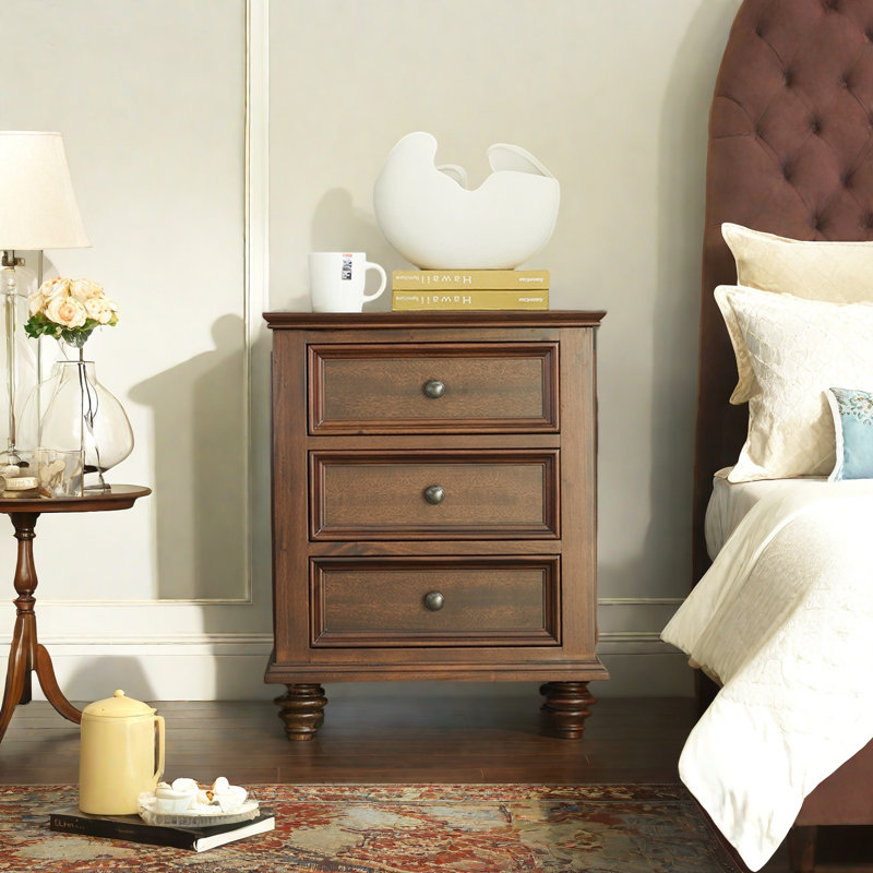 Armoire de rangement pour chambre à coucher, Noyer, H 25,59 po x l 17,72 po x P 16,54 po