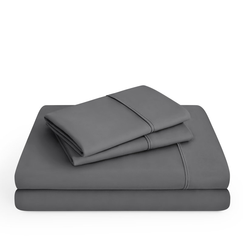 Twin Gray Organic Cotton Microfiber Deep Pocket Sheet Set