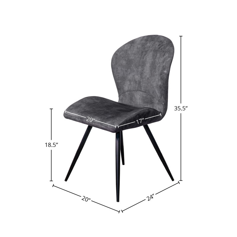 Chaise d'appoint rembourrée et revêtue de velours, gris
