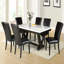 Table de salle à manger moderne moderne en faux marbre et noir avec table en forme de V et tréteaux-6573863-6573857