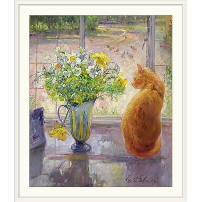 «Yonkers Striped Jug with Spring Flowers, 1992» par Timothy Easton, reproduction d'art