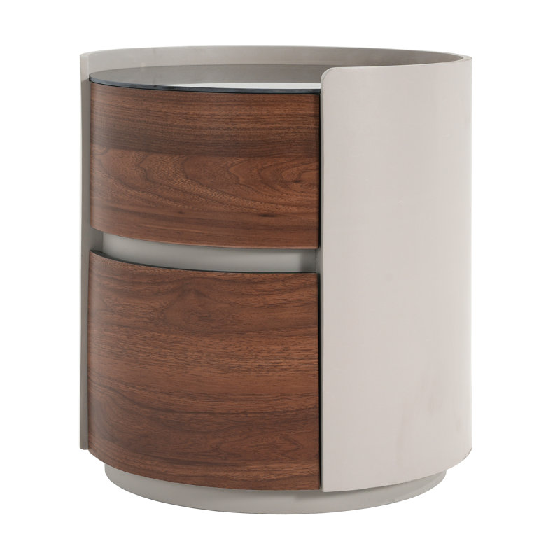Italian Retro Double Storage Round Side Table with Modern Aesthetics and Smart Storage, Ideal for Enhancing Home Decor