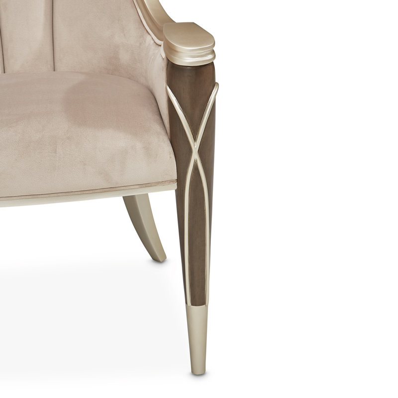 Villa Cherie Tufted Dining Arm Chair, Hazelnut