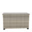 Boîte de rangement pour meubles de patio en osier gris
