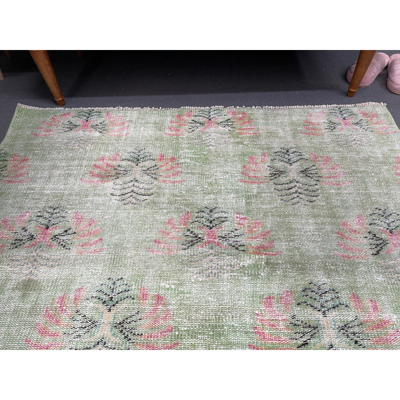 Tapis décoratif géométrique vert de 53,9 x 44,1 pouces