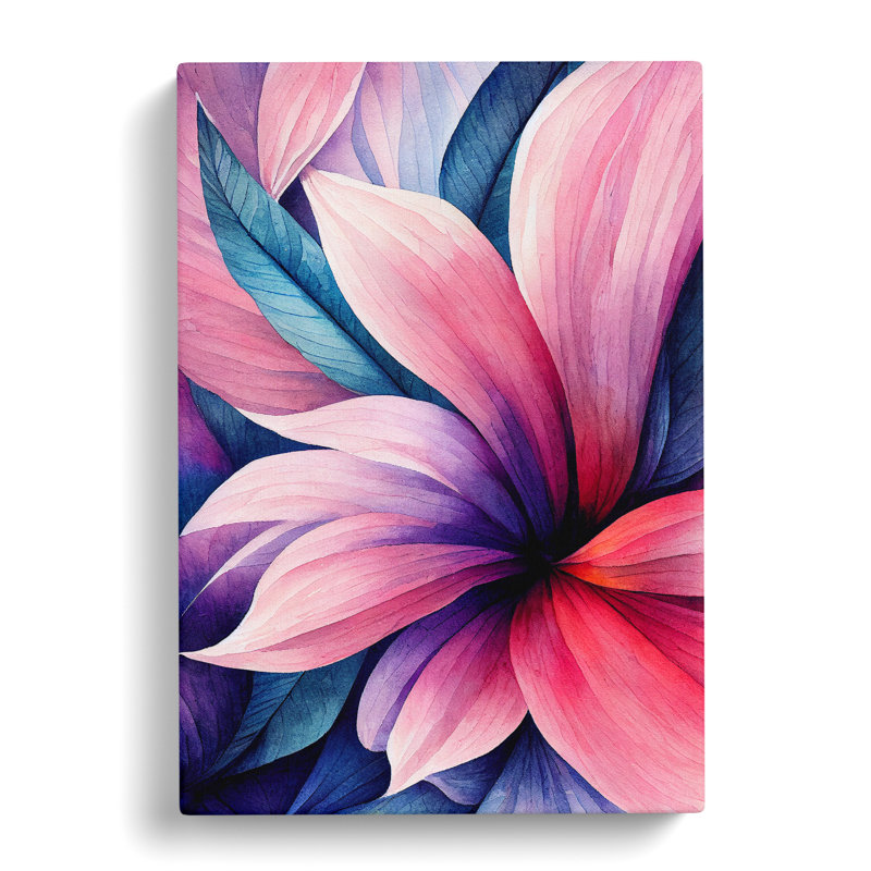 Dreamy Watercolour Flowers No.4 - Wrapped Canvas, 60cm H x 40cm W