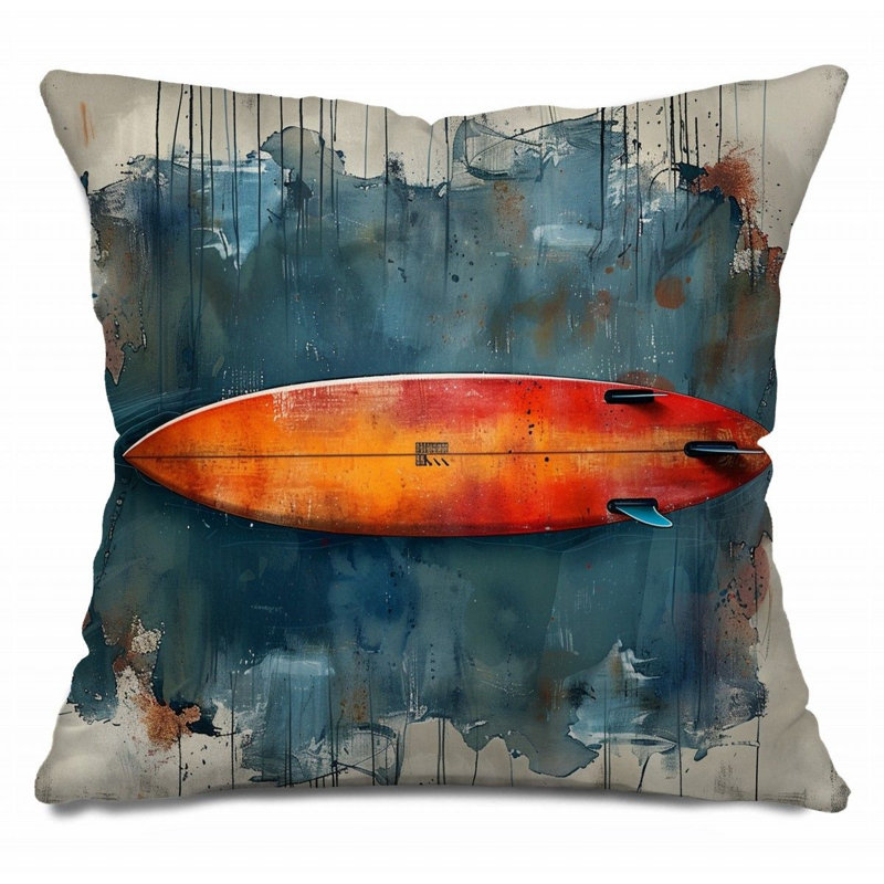 Linen Reversible Throw Pillow, 14"H x 14"W