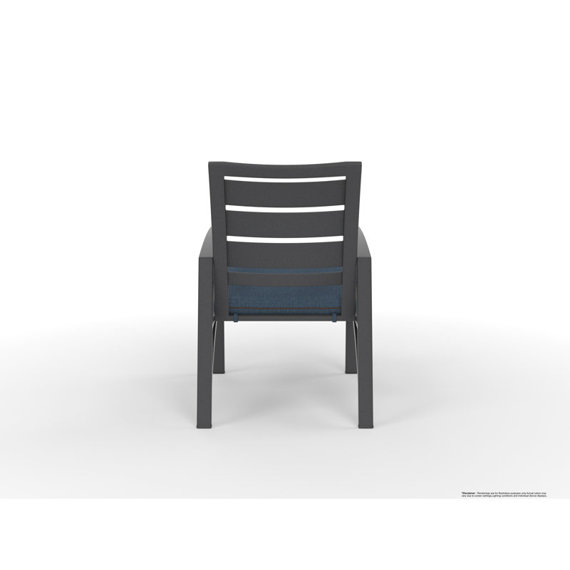Outdoor Dining Armchair, Harris Stone, Carbon Black