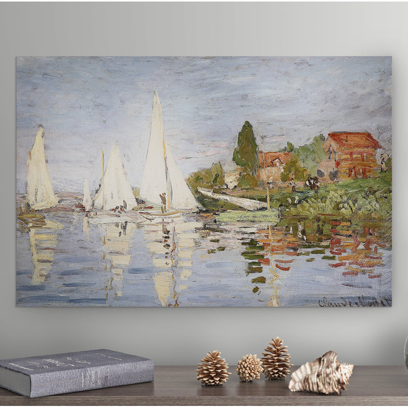 "Régates à Argenteuil" par Claude Monet, reproduction d'art sur toile tendue, H 18 po x l 27 po x P 1,5 po