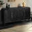 59'' Antique Black Sideboard, Curved Vintage With Strong Wooden Handles & Adjustable Shelves Sideboard 59'', Expeditiously Shelves,-522962202