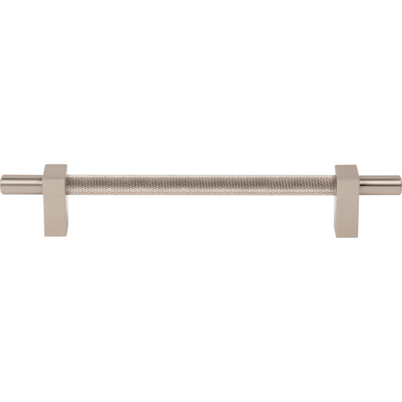 Larkin 3 Knurled Center Bar Pull, Satin Nickel, 5 1/16"