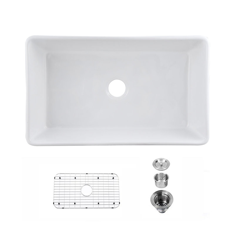 33" L Farmhouse / Apron Single Bowl ceramic  Kitchen Sink