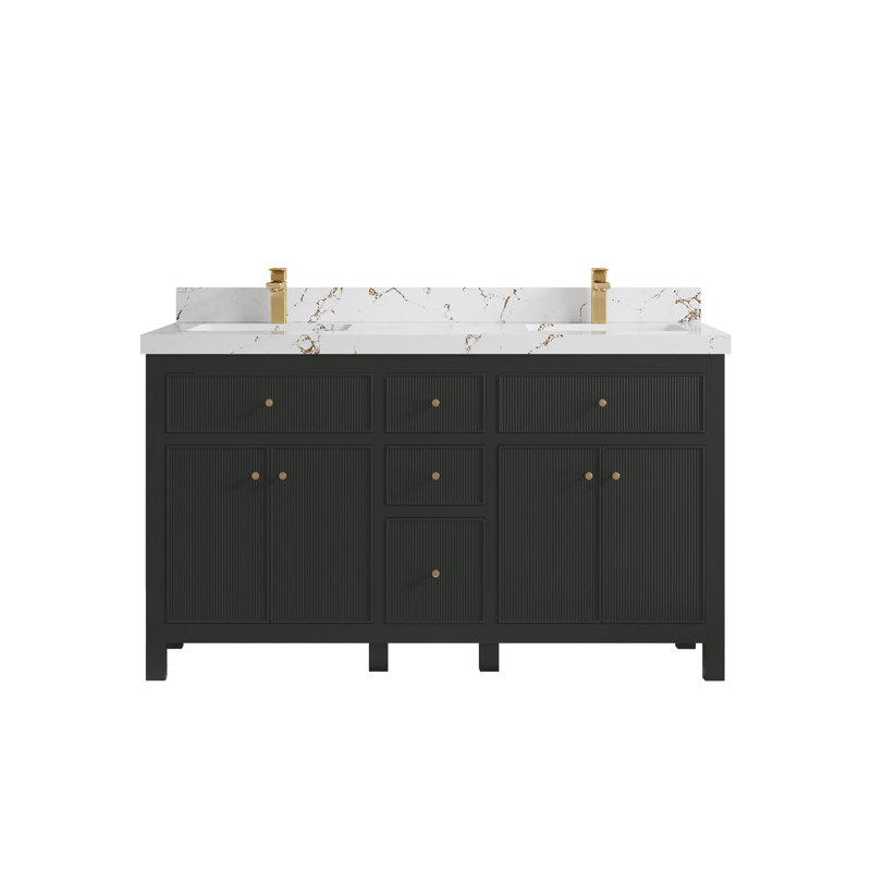 Sonoma X P 22 po De salle de bain double Quartz, Calacatta Laza