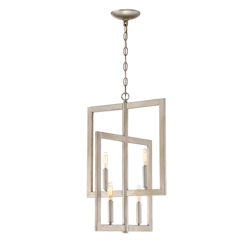 Biay 4 - Light Lantern Geometric Chandelier, Gold Twilight