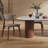 Maxsony 71" Mid Century Dining Table with Glossy Stone Tabletop, Rectangular  Kitchen Table with Solid Wood Double Pedestal for 6-106915920