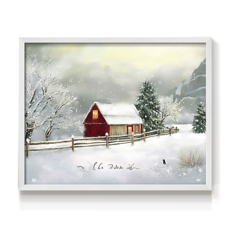 Art de Noël - DCCLIV - Reproduction encadrée - Restickable, H 16 po x l 20 po, Blanc