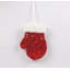 Sequined Winter Mitten With Plush Trim Christmas Ornament - 6" - Red