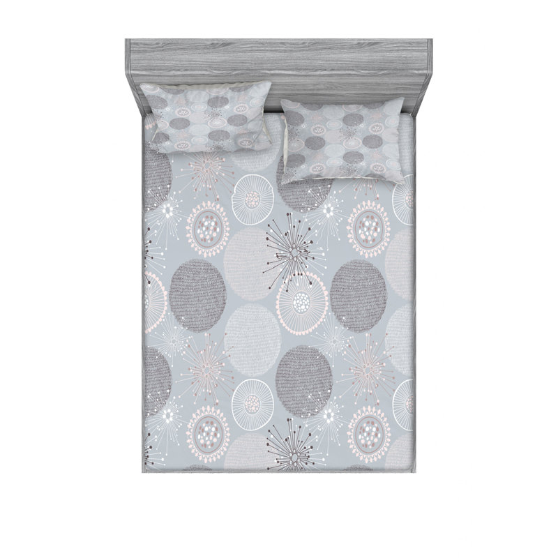 Ensemble de draps ronds ronds circulaires tons, Ensemble de drap pour grand lit avec drap-housse