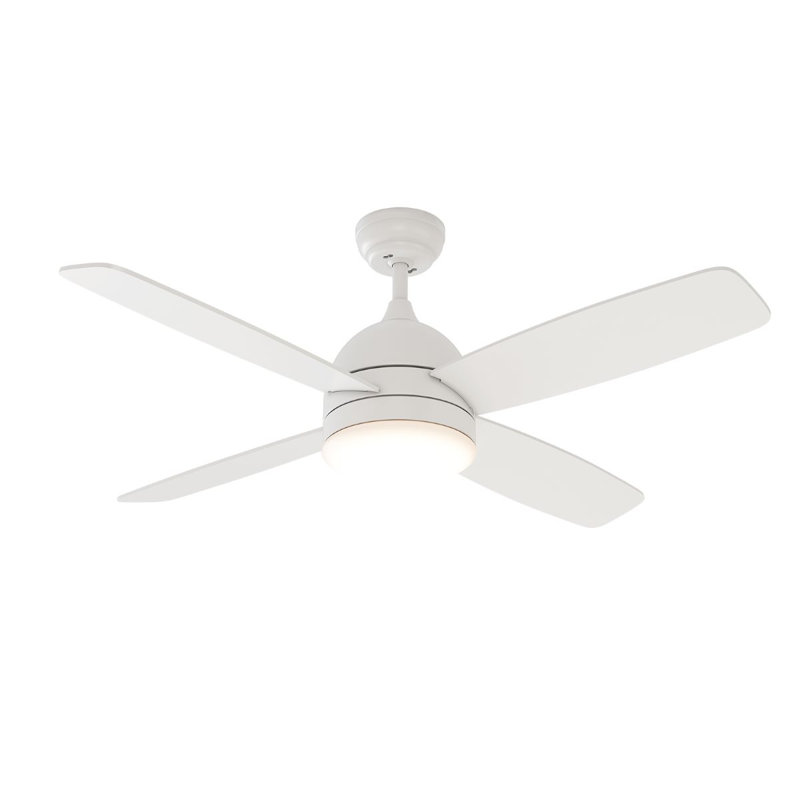 Ventilateur de plafond blanc mat 4 pales 48 "avec lumière et télécommande