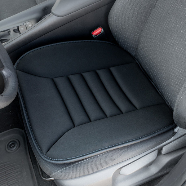 Black Memory Foam Car Seat Cushion Pad with Non-Slip Bottom