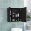 Armoire à pharmacie à double porte H 23 po, quatre tablettes intérieures, noir-728415393