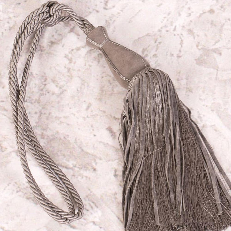 Lorrain Fabric 10cm Curtain Tieback, Steel
