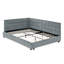 Structure de lit double avec revêtement en velours et accoudoirs ergonomiques pour le salon de la chambre à coucher, zone grise moderne