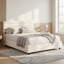 Structure de lit grand format, lit plateforme avec rangement en velours avec 4 tiroirs, support de lattes en bois, aucun sommier requis, assemblage facile, beige-1108669919-1108669916