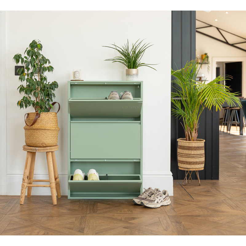 Cathelene 6 Pair Shoe Storage Cabinet, Sage Green