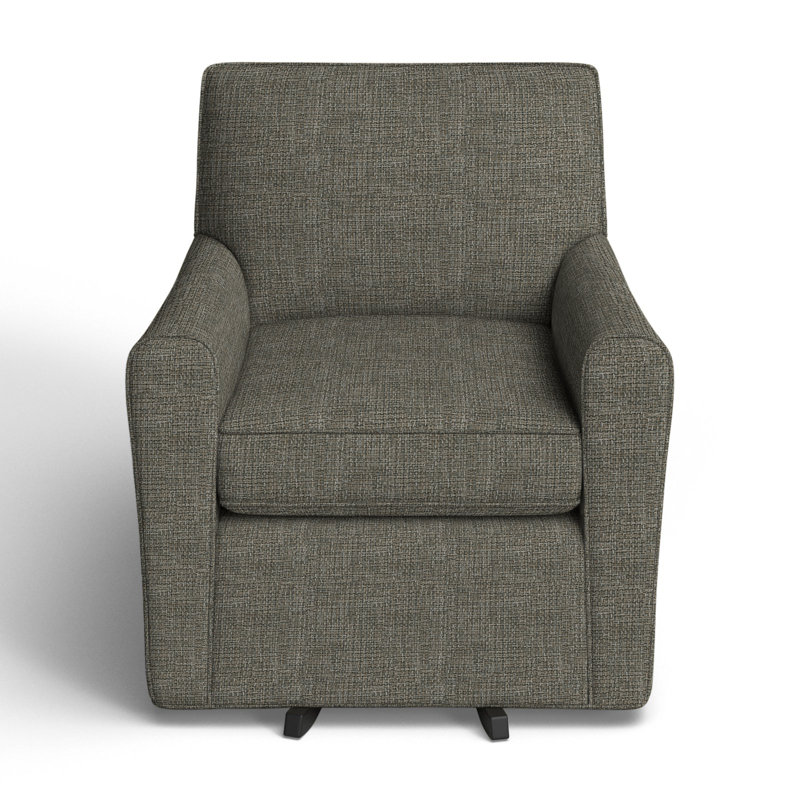 Mikeno Upholstered Swivel Armchair, Drusky Gray Performance