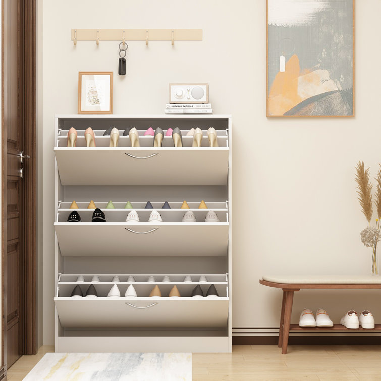 Free Standing 20 Pair Shoe Storage Cabinet Ebern Designs