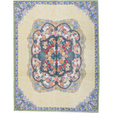 Hand-Knotted High-Quality Yellow and Gold Area Rug