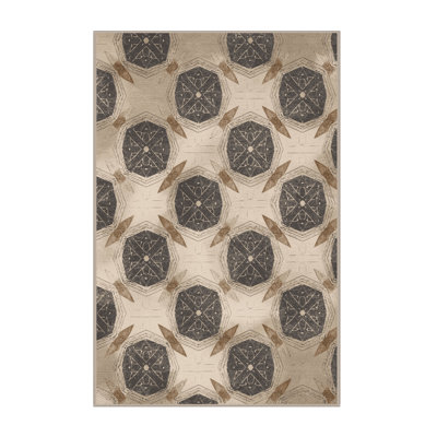 Machine Washable Roslindale Global Inspired Moroccan Rug in Beige – Beige Binding