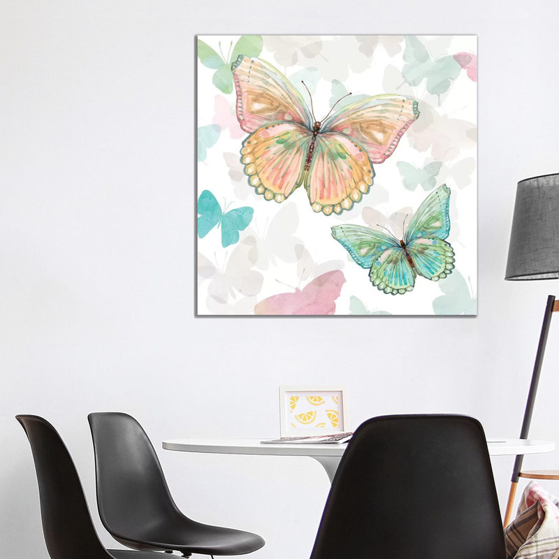 Asbury Garden Butterflies I by Carol Robinson - Print on Canvas, 66.04 cm H x 66.04 cm W x 1.91 cm D, Wrapped Canvas