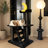 40.9" Nightfall Cat Tree With Coffin Bed, Black Cat Tower With Soft Mat And Sisal Scratching Posts