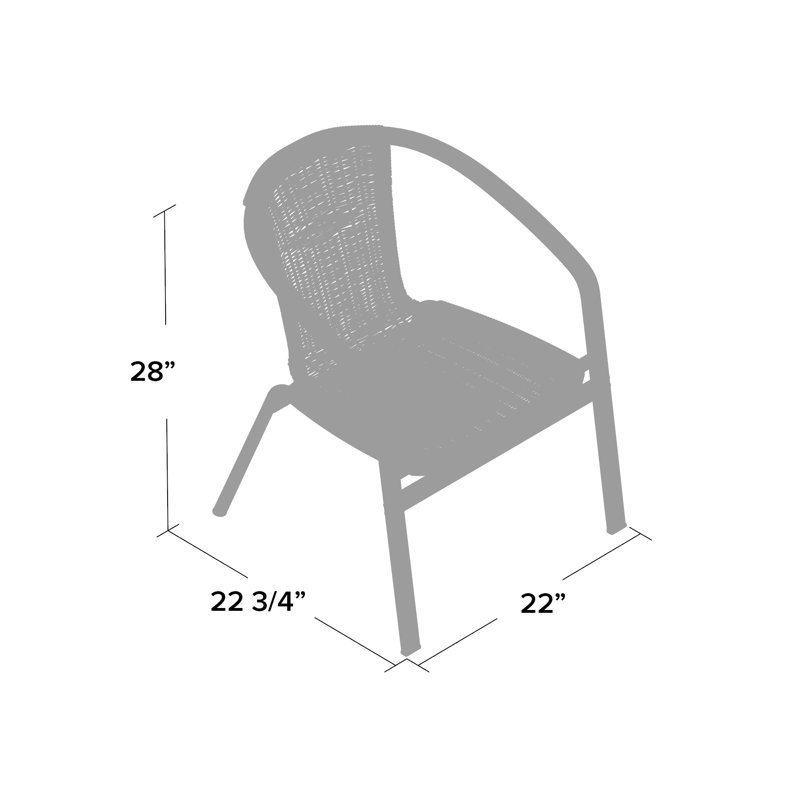 Chaise de patio empilable Herdon, Bleu sarcelle