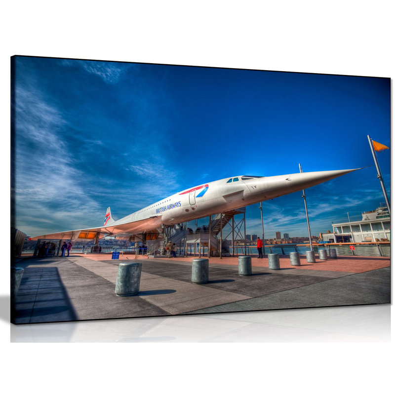 Ba Concorde Jet Plane - Wrapped Canvas Print, 31cm H x 46cm W