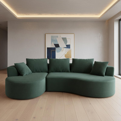 Canapé modulaire en velours côtelé avec coussins