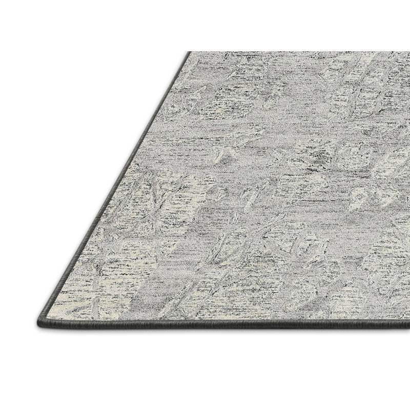 Tapis contemporain gris, Rectangle 5 pi 0 po x 8 pi 0 po