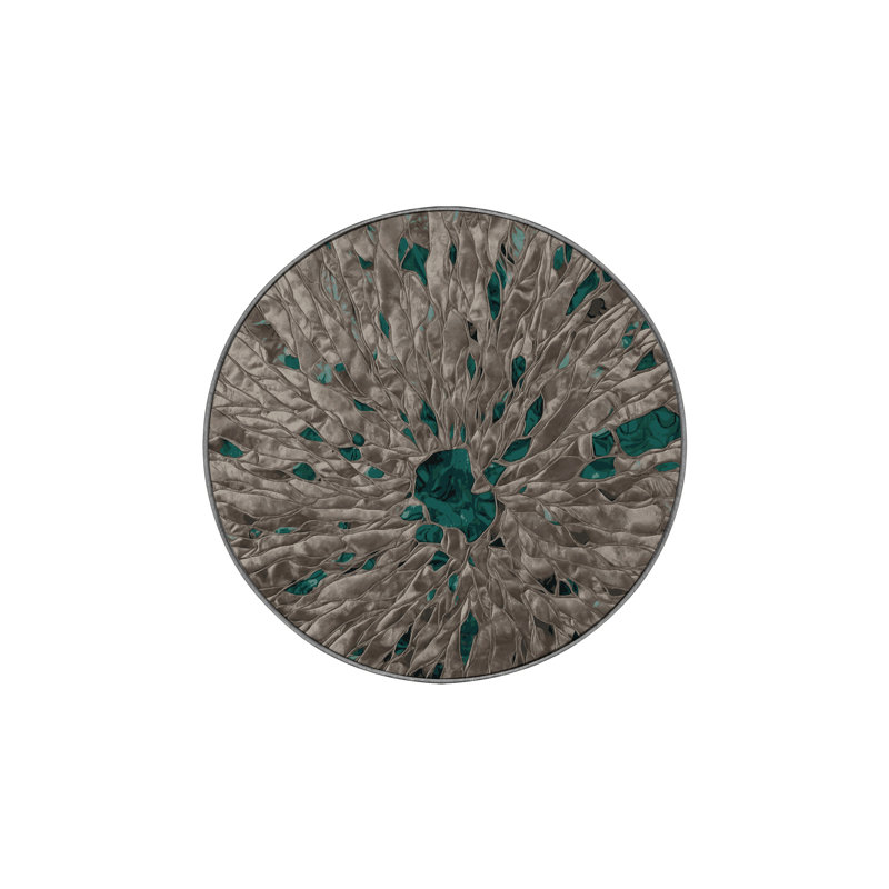 Tapis gris lavable à la machine GSIX03655, Rond 8 pi
