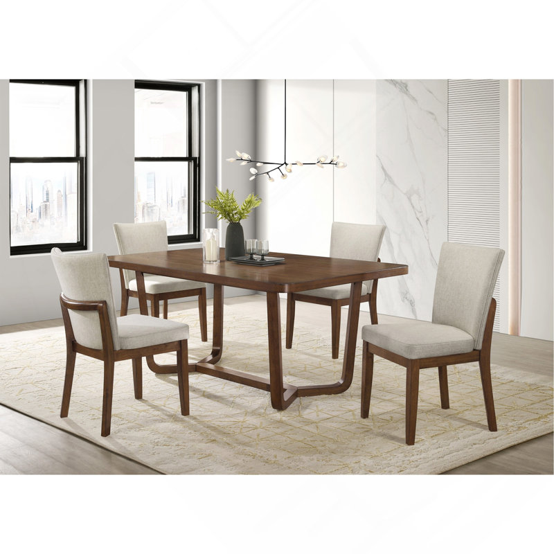 Ensemble de chaises incurvées en bois massif de style Mid-Century 2 pièces