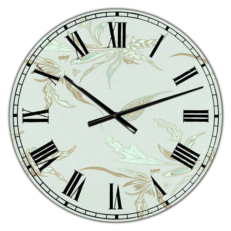 Horloge murale surdimensionnée Sage Flowers, Grand