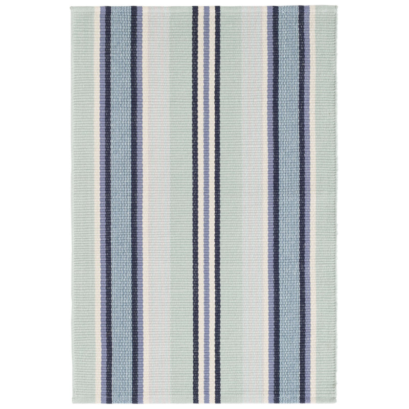 Barbados Stripe Handwoven Cotton Rug, Rectangle 2' x 3'