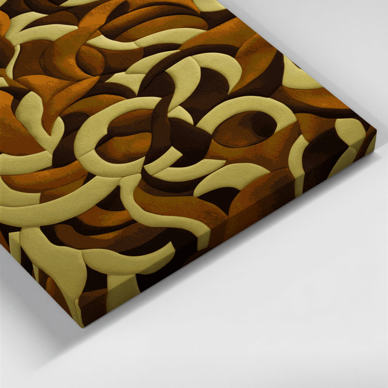 "Abstract Shapes" 92, art mural sur toile brune, H 18 po x l 12 po