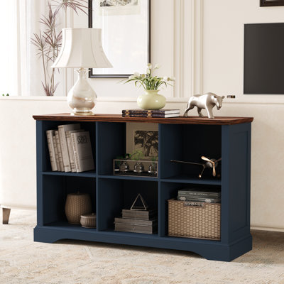 Organisateur de bibliothèque de rangement horizontal à 6 cubes de 47,4 po avec quincaillerie anti-basculement