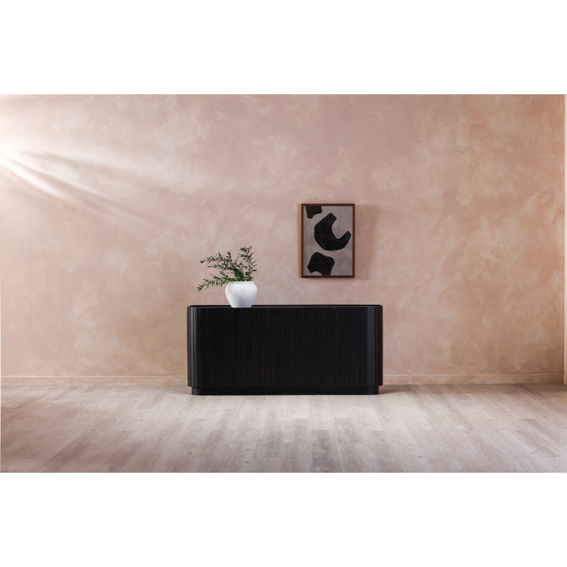 Povera 72'' W Solid Wood Sideboard, Black