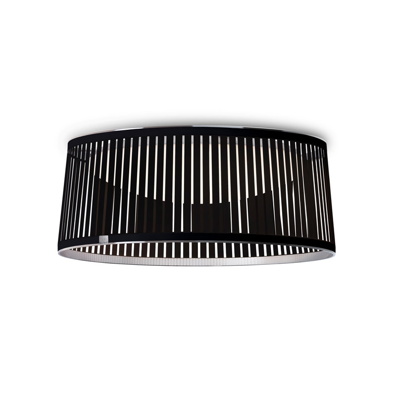 Solis 1 - Light Single Drum LED Pendant, Black, 10" H x 24" W x 24" D